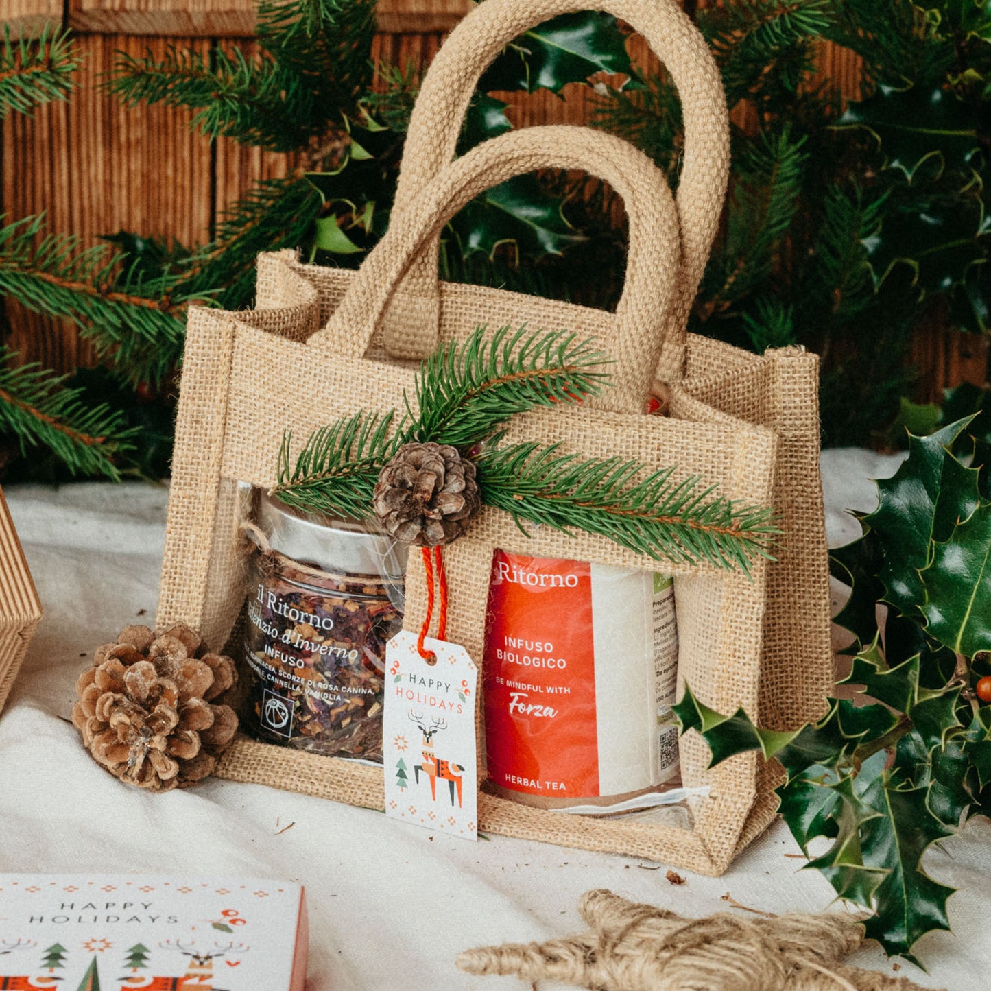 Borsina Regalo in Juta con 2 Finestre